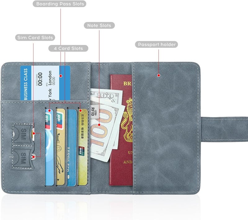 ILIYAH -Passport Cover-Passport Holder Travel Wallet-RFID Blocking Passport Case Travel Accessories Card Holder Wallet Unisex Travel Gifts(Grey) - Image 5